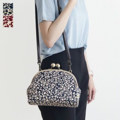 AYANOKOJI 【在庫商品】大玉がま口ポシェット【帆布・蛸唐草】
