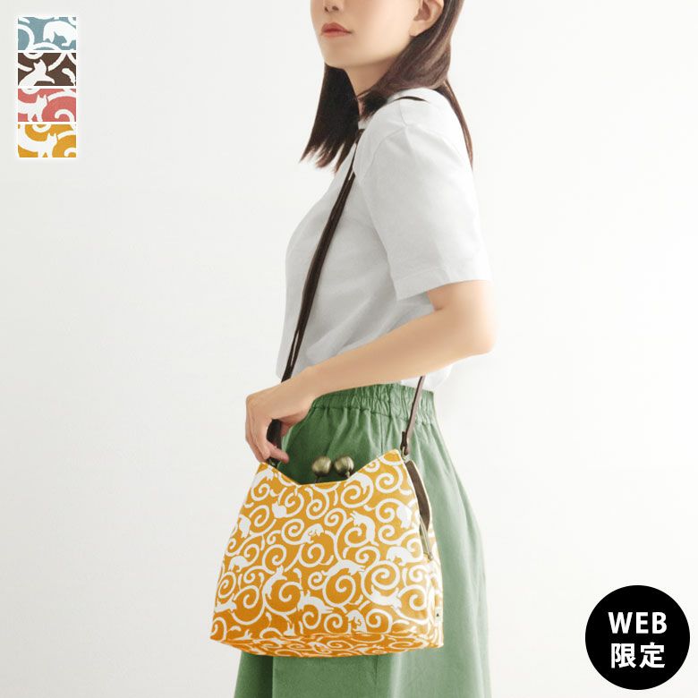 在庫商品】がま口にゃんこポシェット【ねこ唐草】 | AYANOKOJI（あやの