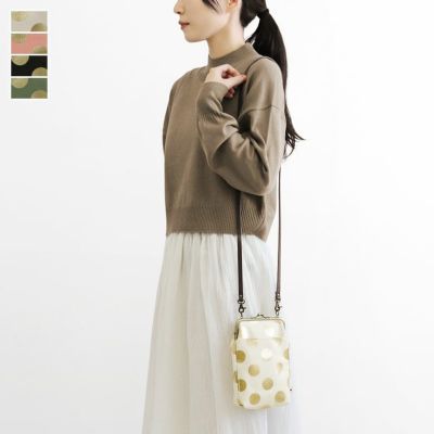 AYANOKOJI 【在庫商品】がま口お散歩ポシェット【帆布・HAKUドット】 [M便 1/2]