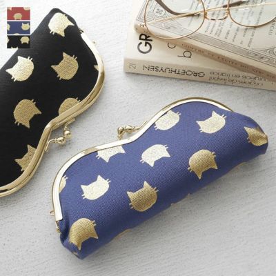 AYANOKOJI 【在庫商品】山型がま口メガネケース【HAKUにゃんこ】[M便 9/10]