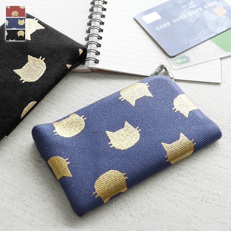 【在庫商品】仕切り付きがま口カードケース【HAKUにゃんこ】