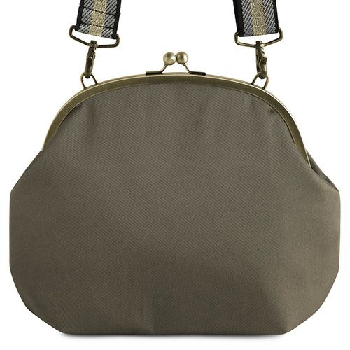 在庫商品】丸型がま口ショルダーバッグ【シャイニーツイル