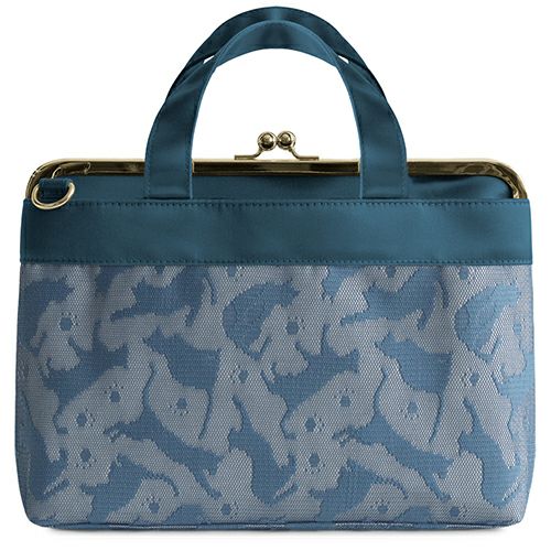在庫商品】がま口手提げバッグ【CAT lace(キャットレース