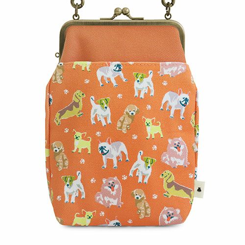 在庫商品】がま口お散歩ポシェット（ハギ）【Colorful Dog(カラフル