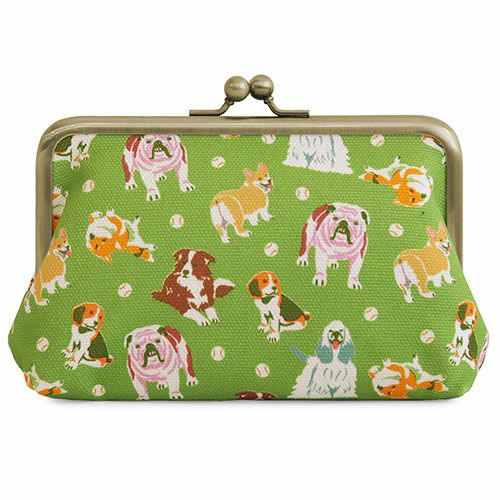 在庫商品】がま口スクエアポーチ【Colorful Dog(カラフルドッグ