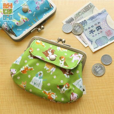 AYANOKOJI 【在庫商品】ポケット付き親子がま口財布【Colorful Dog(カラフルドッグ)】 [M便 1/2]