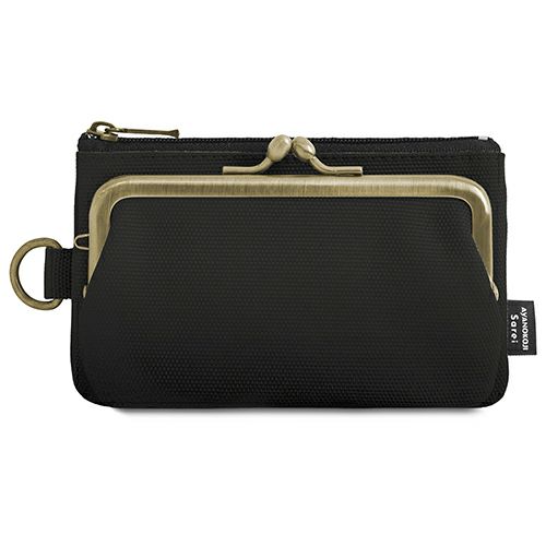 Y's がま口コインケース ブラック Y´s 黒 レザー がま口 チェーン付き