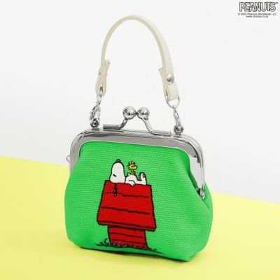 AYANOKOJI 【在庫商品】革ヒモ付き手提げがま口財布（小）【PEANUTS_(A)24AW】 [M便 1/4]