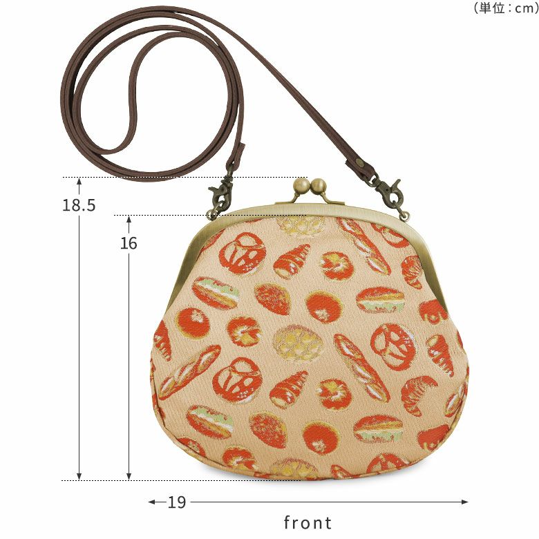丸型がま口ポシェット【ベーカリー金襴】