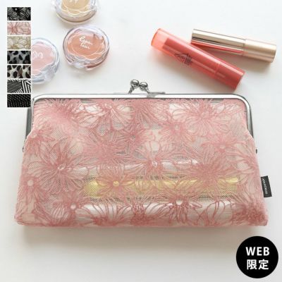 AYANOKOJI 【在庫商品】がま口メッシュフラットポーチ【フロッキーメッシュ】 [M便 1/2]