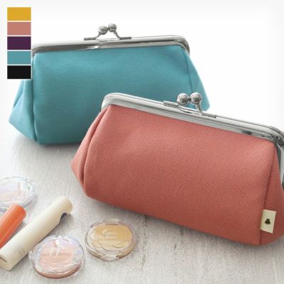 AYANOKOJI 【在庫商品】TAWARA型がま口コスメポーチ（中）【帆布 無地】 [M便 1/2]