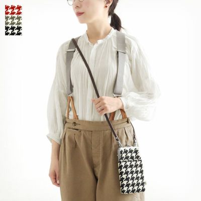 AYANOKOJI 【在庫商品】がま口ショルダーケース＋（プラス）【帆布・バードチェック】 [M便 1/2]