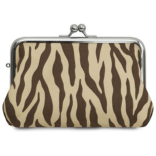 マチ付き大ポーチ IQOSポーチ レオパード ヒョウ柄 アニマル柄 茶 2025