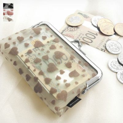 AYANOKOJI 【在庫商品】がま口メッシュパース【ハートフロッキーメッシュ】[M便 1/4]