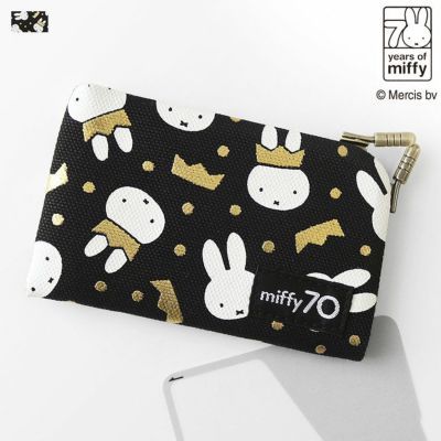 AYANOKOJI 【在庫商品】仕切り付きがま口カードケース【miffy70th（Gold&Black）】 [M便 1/6]