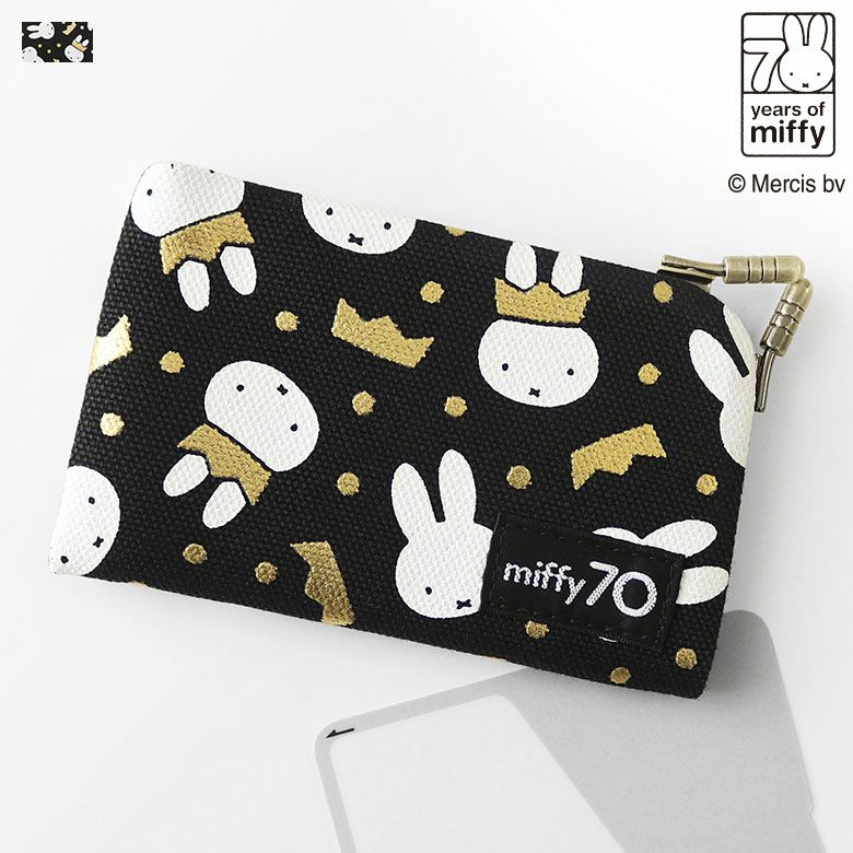 AYANOKOJI　miffy 70th（Gold&Black）　仕切り付きがま口カードケース　メインイメージ