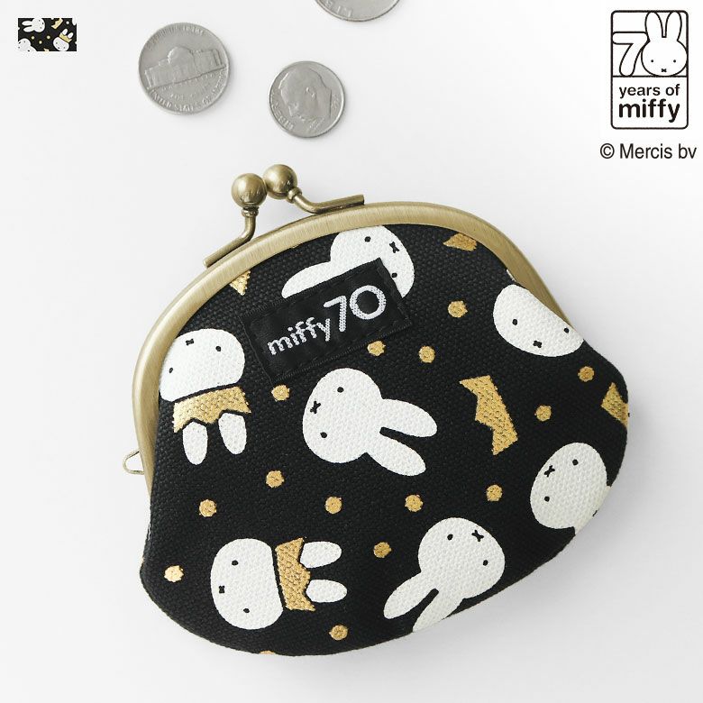 AYANOKOJI　miffy 70th（Gold&Black）　3.3寸がま口財布　メインイメージ