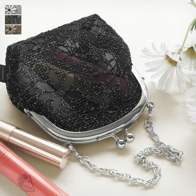AYANOKOJI 【在庫商品】チェーン付き丸型がま口メッシュポーチ【マーガレットメッシュ】 [M便 1/2]