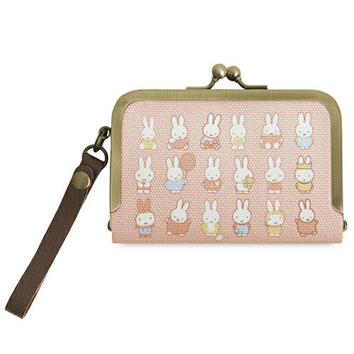 在庫商品】ストラップ付き横型がま口パスケース【miffy70th(パステル
