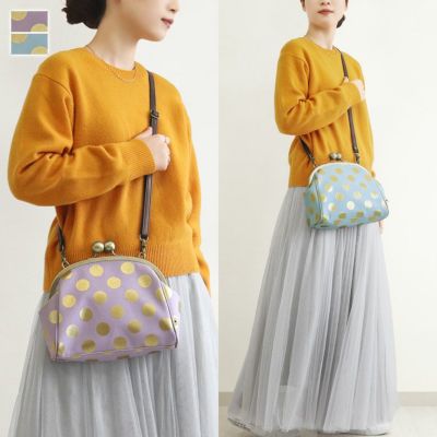 AYANOKOJI 【在庫商品】大玉がま口ポシェット【帆布・HAKUドット限定カラー】