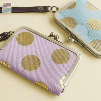 AYANOKOJI 【在庫商品】ストラップ付き横型がま口パスケース【帆布・HAKUドット限定カラー】 [M便 1/4]