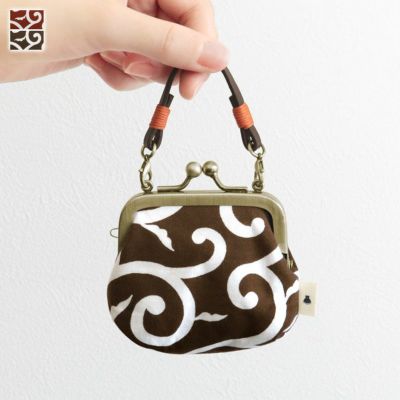 AYANOKOJI 【在庫商品】革ヒモ付き手提げがま口財布（小）【綿唐草】 [M便 1/6]