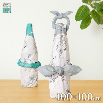 AYANOKOJI 【在庫商品】ふろしき　鳥獣人物戯画（100cm） 蓮の葉　[M便 1/2] 