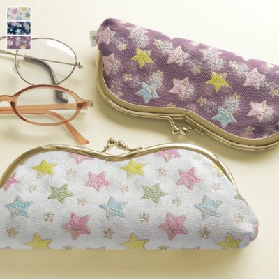 在庫商品】山型がま口メガネケース【シャイニースター】[M便 9