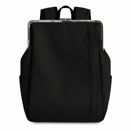 あやの小路　リュック　がま口　黒　ブラック　A4収納 楽天市場】【在庫商品】大玉がま口リュック【コーデュラ（R