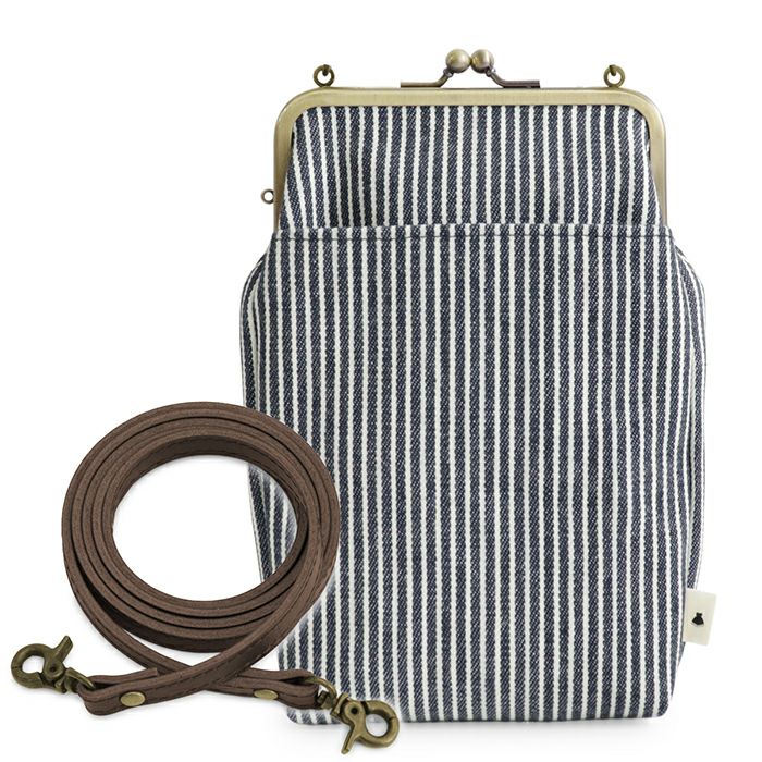 在庫商品】がま口お散歩ポシェット【帆布・綿布（アソート