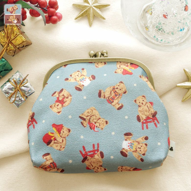 三枚口ポーチ【テディベア】