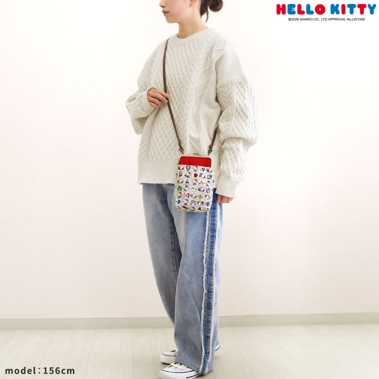 がま口お散歩ポシェット【HELLO KITTY70's】
