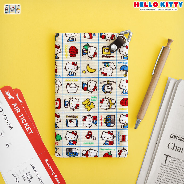 天溝がま口パスポートケース【HELLO KITTY70's】