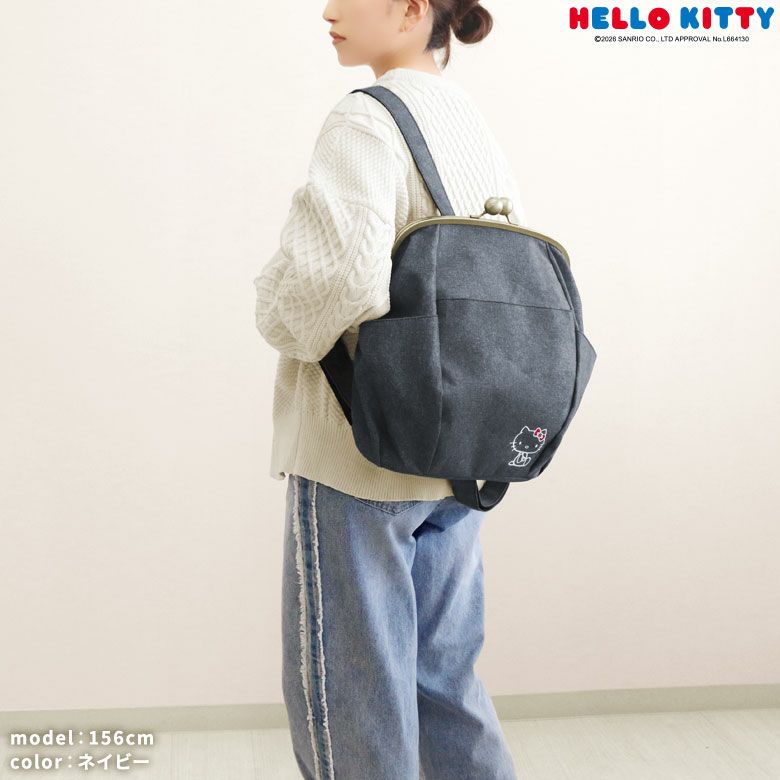 在庫商品】がまぽちゃリュック【HELLO KITTY70's】※がまろっく付き