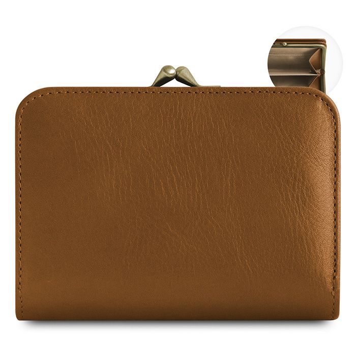 在庫商品】二つ折りがま口スクエアウォレット※札入れ仕切りあり【X＿