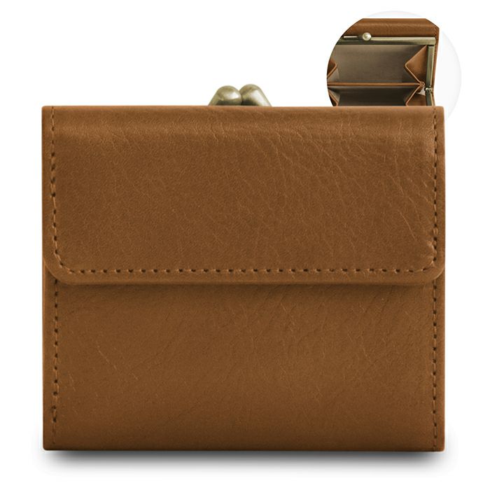 小物 ryo-ryo 在庫商品】三つ折りがま口ミニウォレット【X＿シュリンクレザー