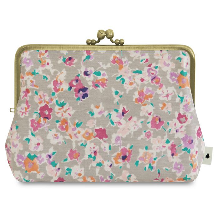 在庫商品】がま口KAKU型ポーチ【彩りアソート（花柄PVC）】[M便 1/2