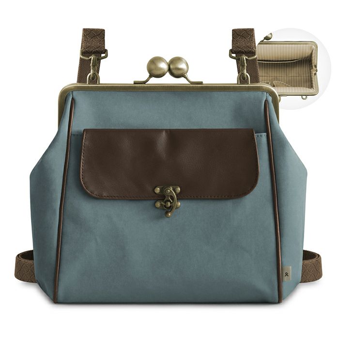 在庫商品】がま口フラップ2WAYリュック（大玉ひねり）【Sueddy