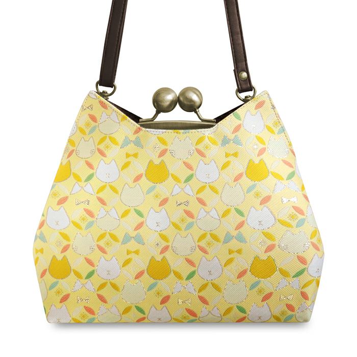 在庫商品】がま口にゃんこポシェット【ねこ七宝ジャガード